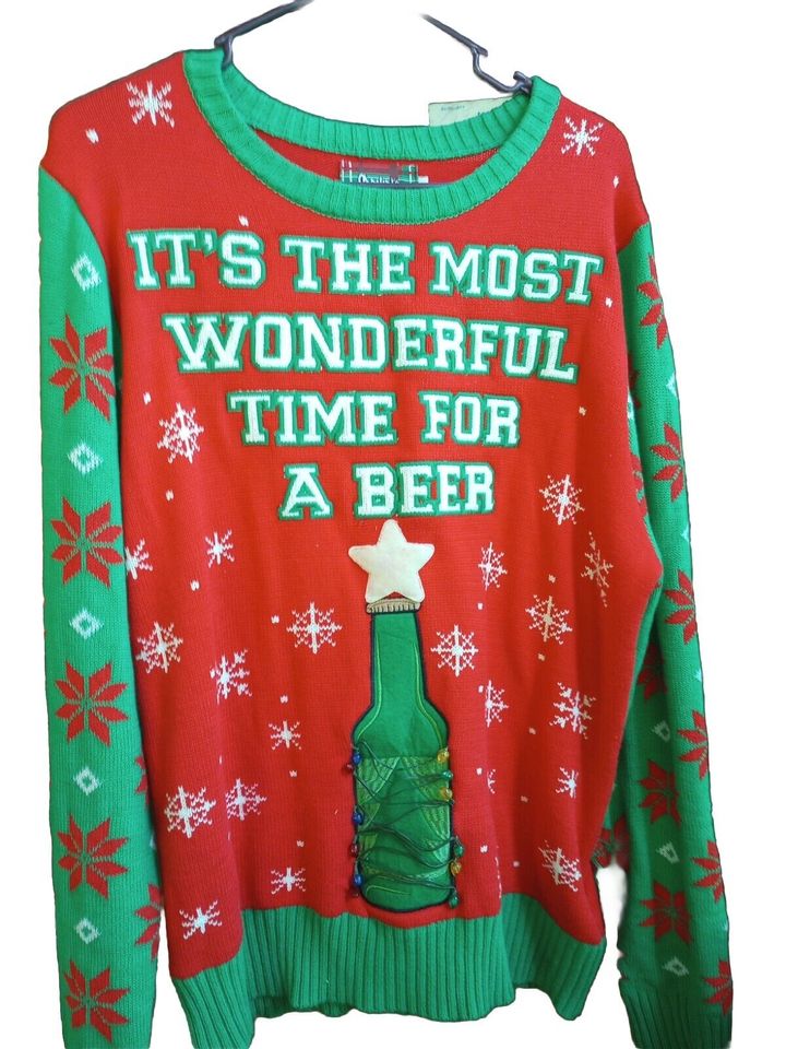 Light-Up Most Wonderful Time for A Beer Ugly Christmas Sweater