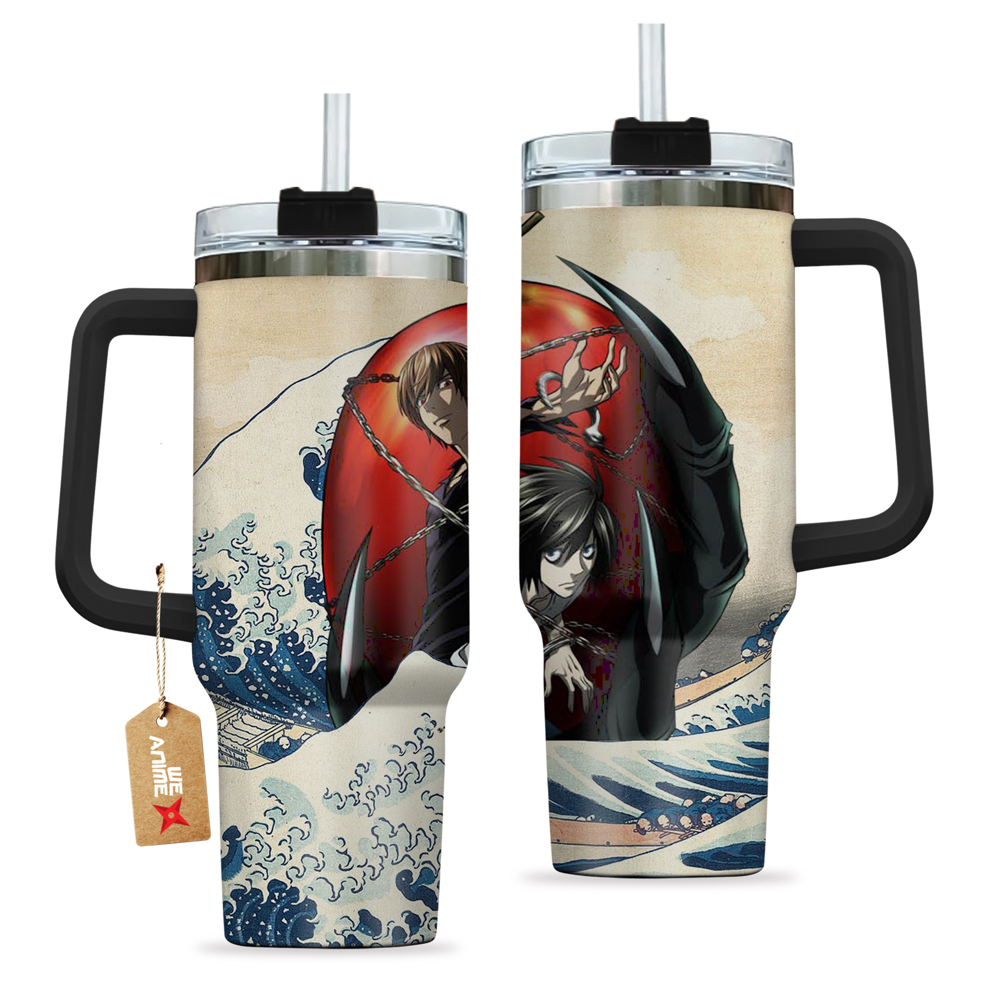 Light Yagami x L Lawliet Death Note Anime Custom Stanley Cup 40 oz 30 oz Tumbler With HandleTVC2301146 - Image 2
