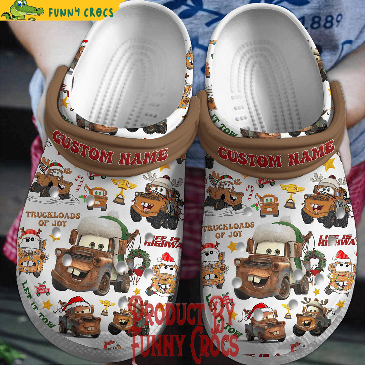 Lightning McQueen Cars Cartoon Christmas Crocs Crocband Clogs Shoes Comfortable For Men Women and Kids