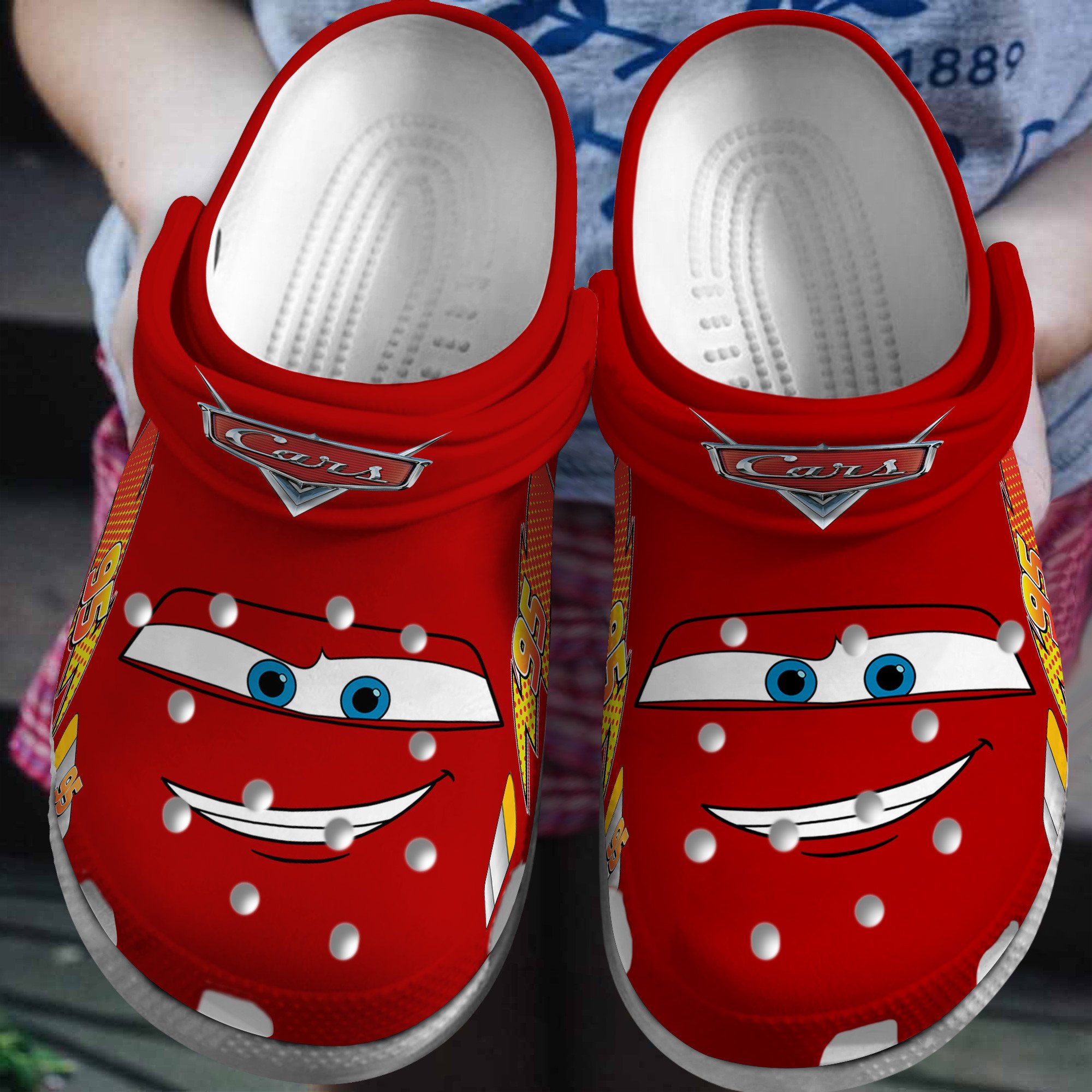 Lightning McQueen Cars Cartoon Crocs Crocband Clogs Shoes Comfortable For Men Women and Kids