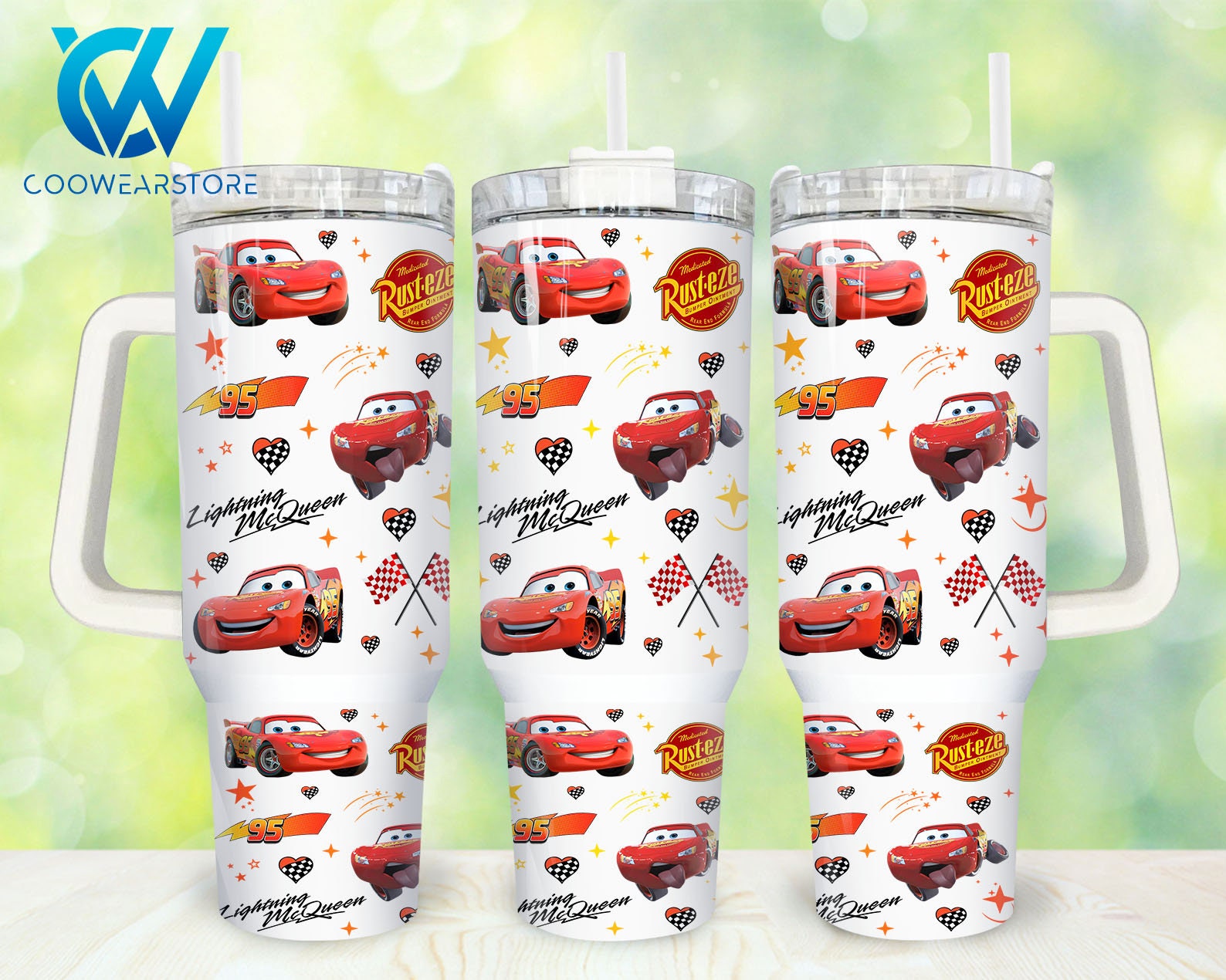 Lightning McQueen Cars Cartoon Custom Stanley Cup 40 oz 30 oz Tumbler With HandleTVC2301862