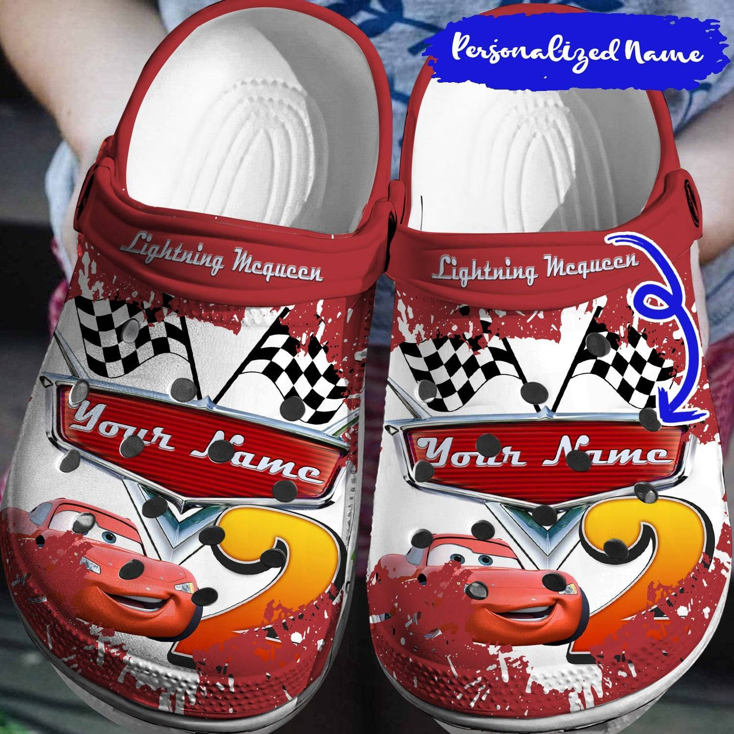 Lightning Mcqueen Cartoon Crocs Crocband Clogs Shoes Comfortable For Men Women and Kids