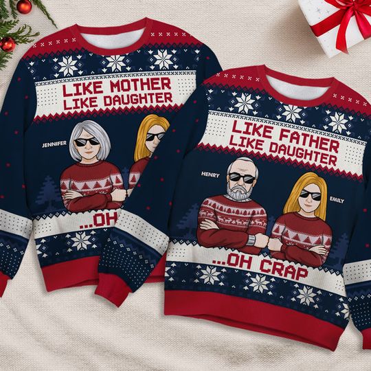 Like Parents Like Child - Personalized Unisex Ugly Christmas Sweatshirt - Gift For Family, Christmas Gift - Image 6