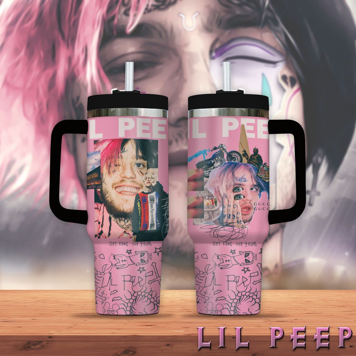 Lil Peep Music Custom Stanley Cup 40 oz 30 oz Tumbler With HandleTVC2301260