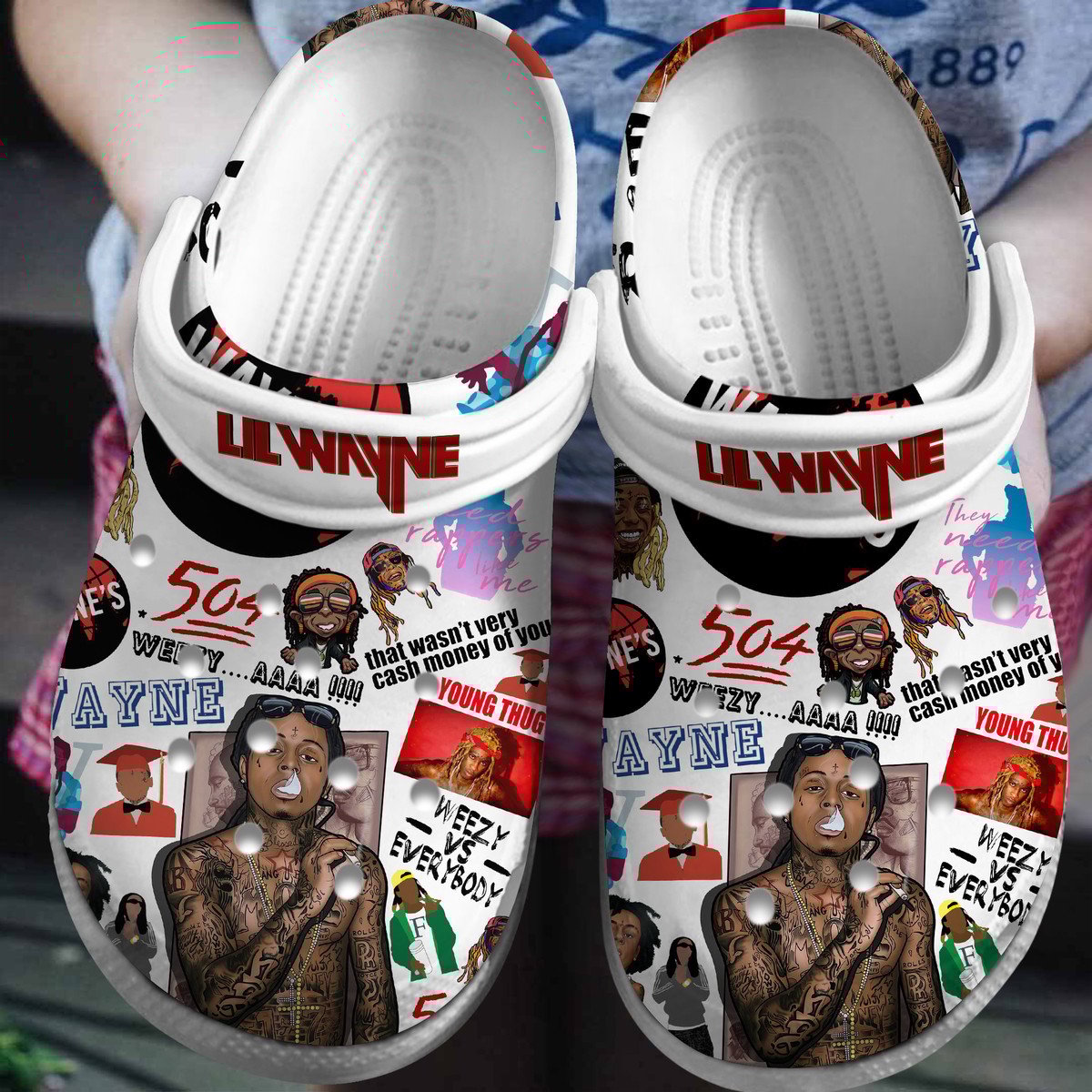 Lil Wayne Rapper Music Crocs Crocband Clogs Shoes Comfortable For Men Women and Kids