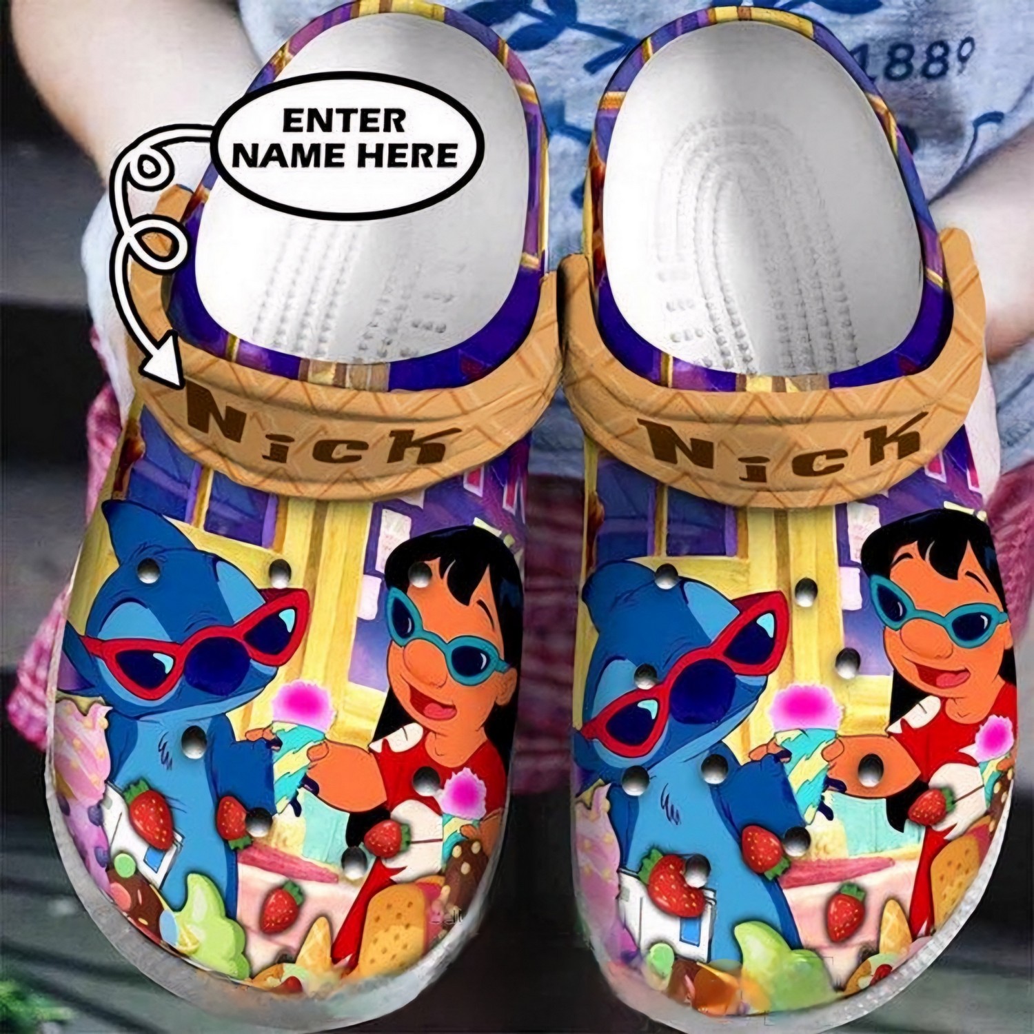 Lilo And Stitch Cartoon Crocs Crocband Clogs Shoes Comfortable For Men Women and Kids