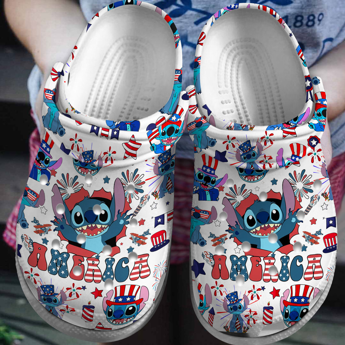 Lilo and Stitch Cartoon Crocs Crocband Clogs Shoes Comfortable For Men Women and Kids