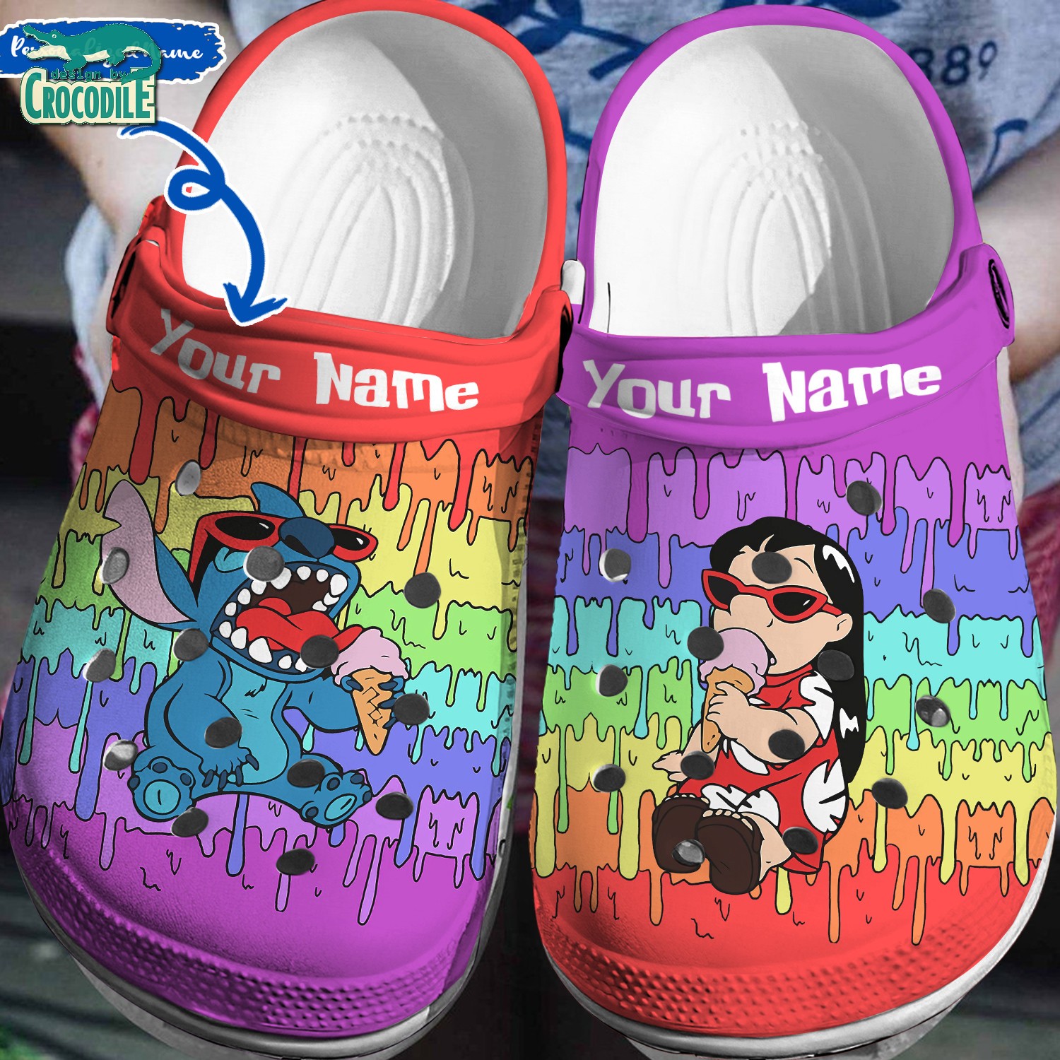 Lilo And Stitch Cartoon Crocs Crocband Clogs Shoes Comfortable For Men Women and Kids