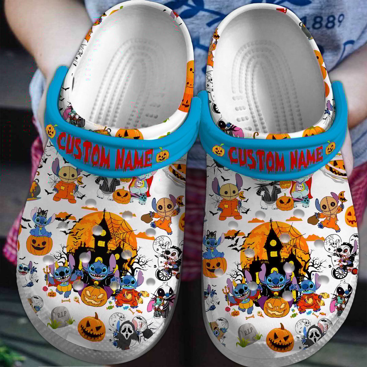 Lilo And Stitch Halloween Disney Cartoon Crocs Crocband Clogs Shoes Comfortable For Men Women and Kids