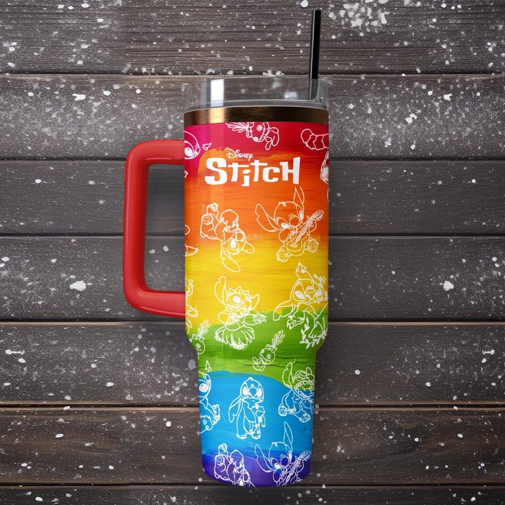 Lilo And Stitch x Pride Month Custom Stanley Cup 40 oz 30 oz Tumbler With HandleTVC2301129 - Image 2