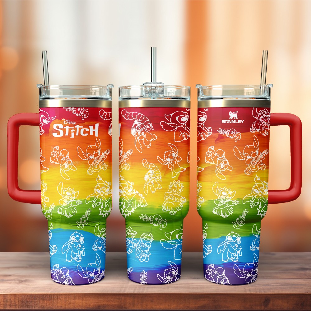Lilo And Stitch x Pride Month Custom Stanley Cup 40 oz 30 oz Tumbler With HandleTVC2301129 - Image 5