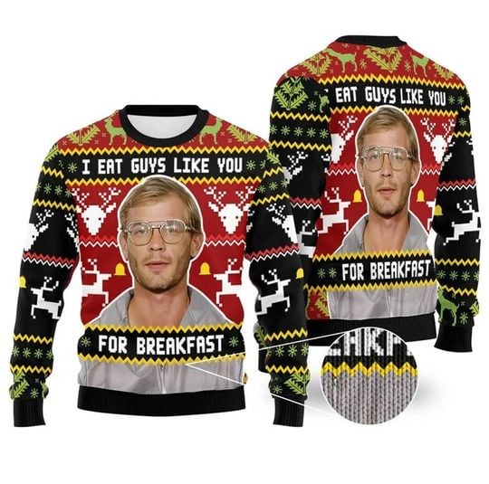 Limited I Eat Guys Like You For Breakfast Ugly Christmas Sweater - Image 2