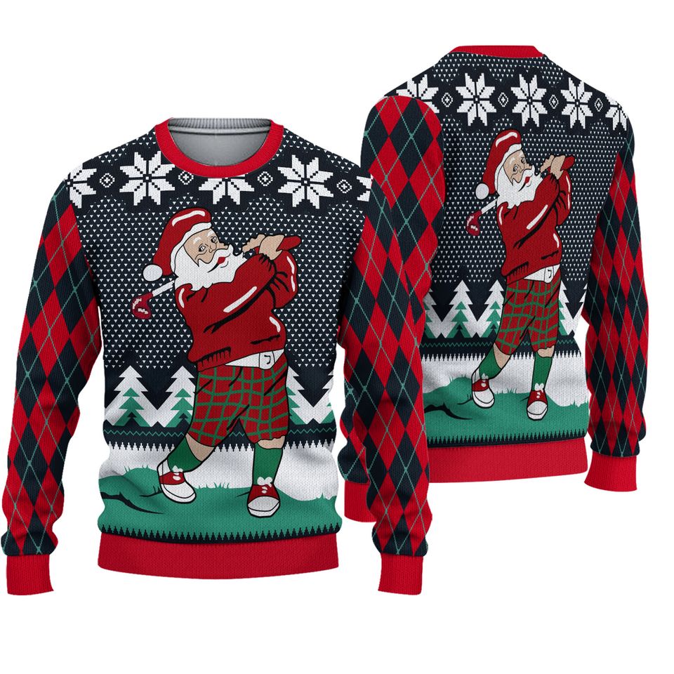 Limited Santa Love Golf Ugly Christmas Sweater For Men & Women