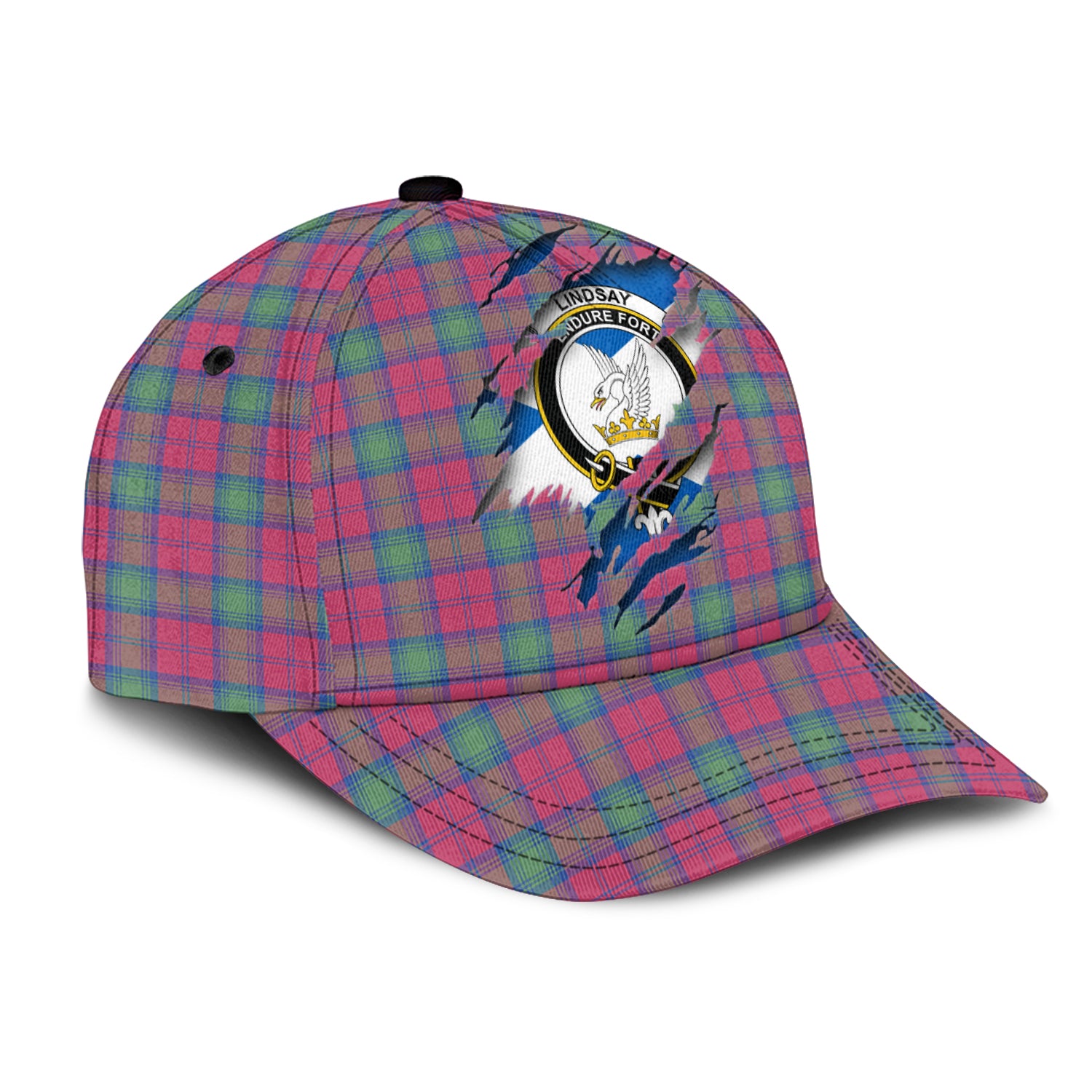 Lindsay Ancient Tartan Plaid Cap, Family Crest In Me Style Tartan Baseball Cap TS23 Trucker Hats Custom Hats Gifts For Men & Women