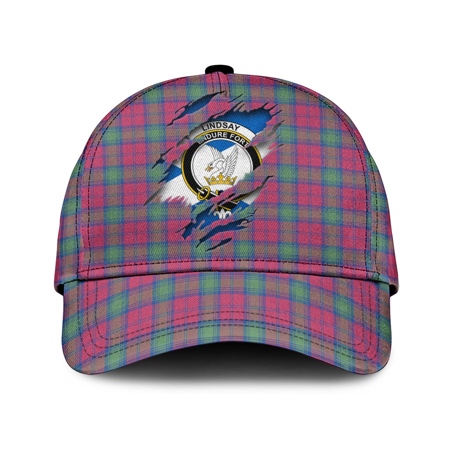 Lindsay Ancient Tartan Plaid Cap, Family Crest In Me Style Tartan Baseball Cap TS23 Trucker Hats Custom Hats Gifts For Men & Women