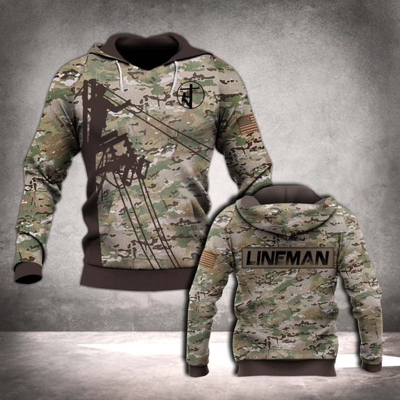 Lineman 3D All Over Print Hoodie, Zip Hoodie