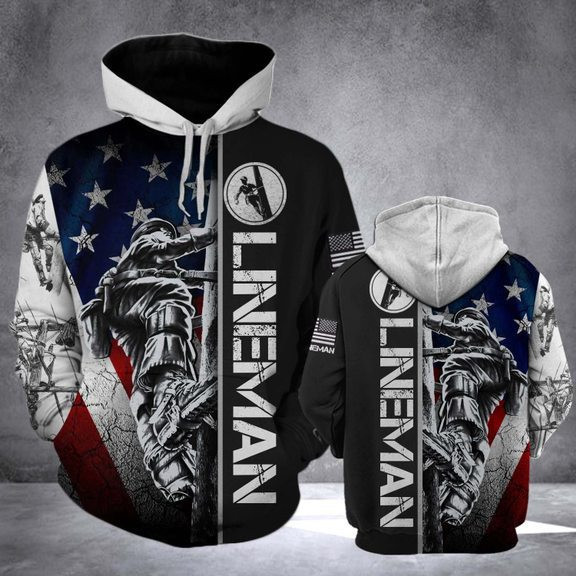Lineman 3D All Over Print Hoodie, Zip Hoodie