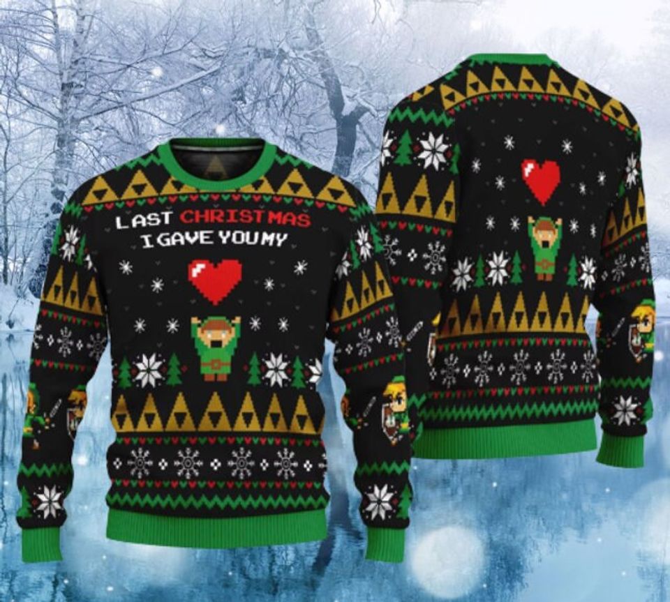 Link To My Heart Legend of Zelda Ugly Christmas Sweater