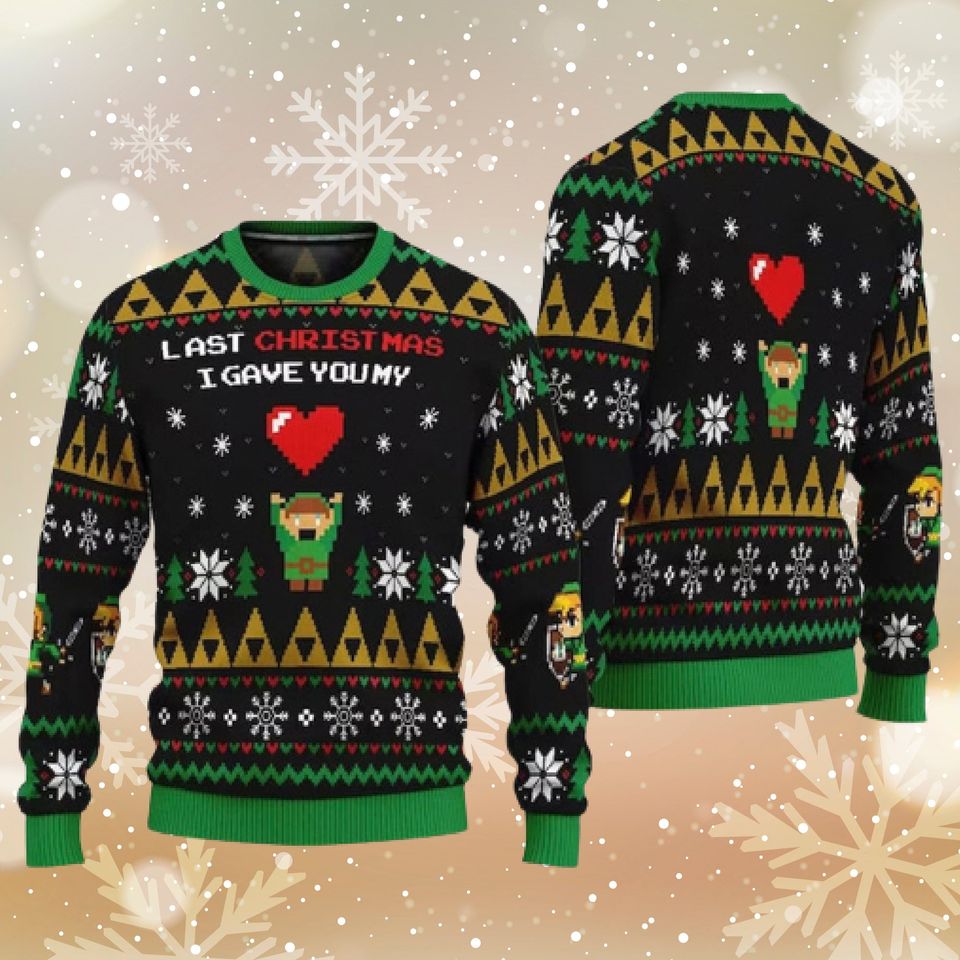 Link To My Heart Legend of Zelda Ugly Christmas Sweater