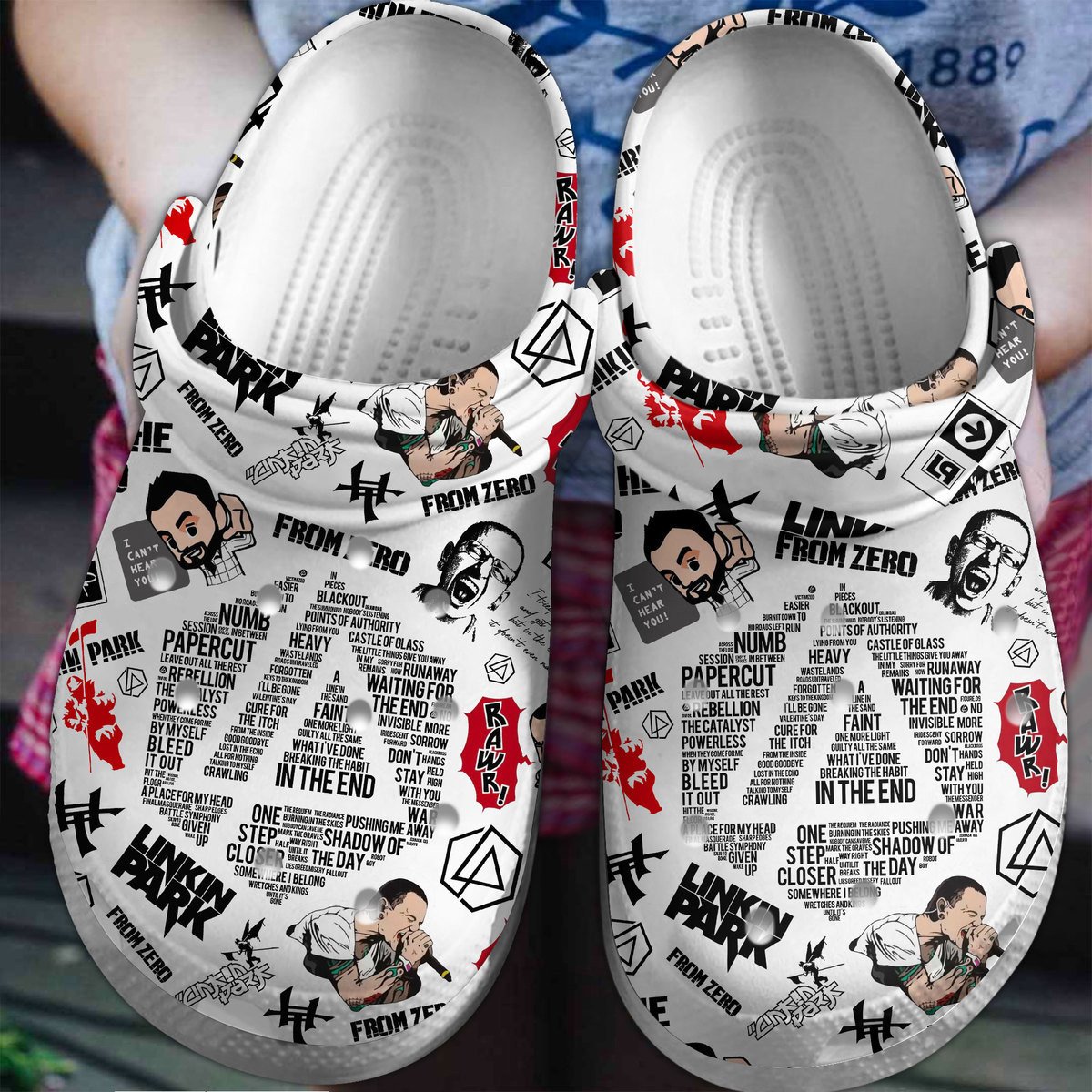 Linkin Park Music Crocs Crocband Clogs Shoes Comfortable For Men Women and Kids