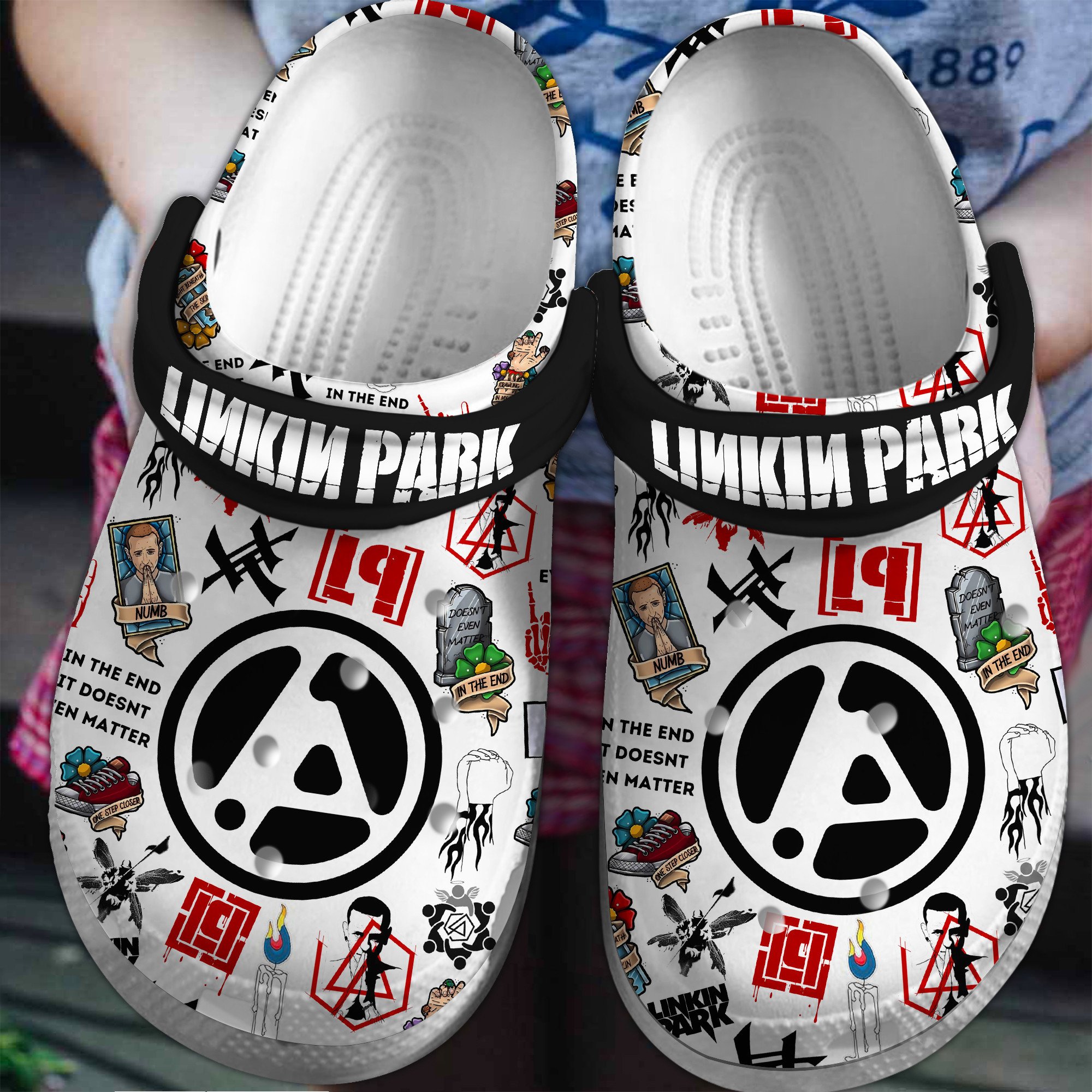 Linkin Park Music Crocs Crocband Clogs Shoes Comfortable For Men Women and Kids