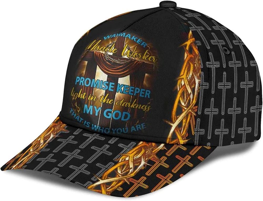 Lion Cross Way Maker, Miracle Worker, Promise Keeper Baseball Cap Hat  Trucker Hats Custom Hats Gifts For Men & Women