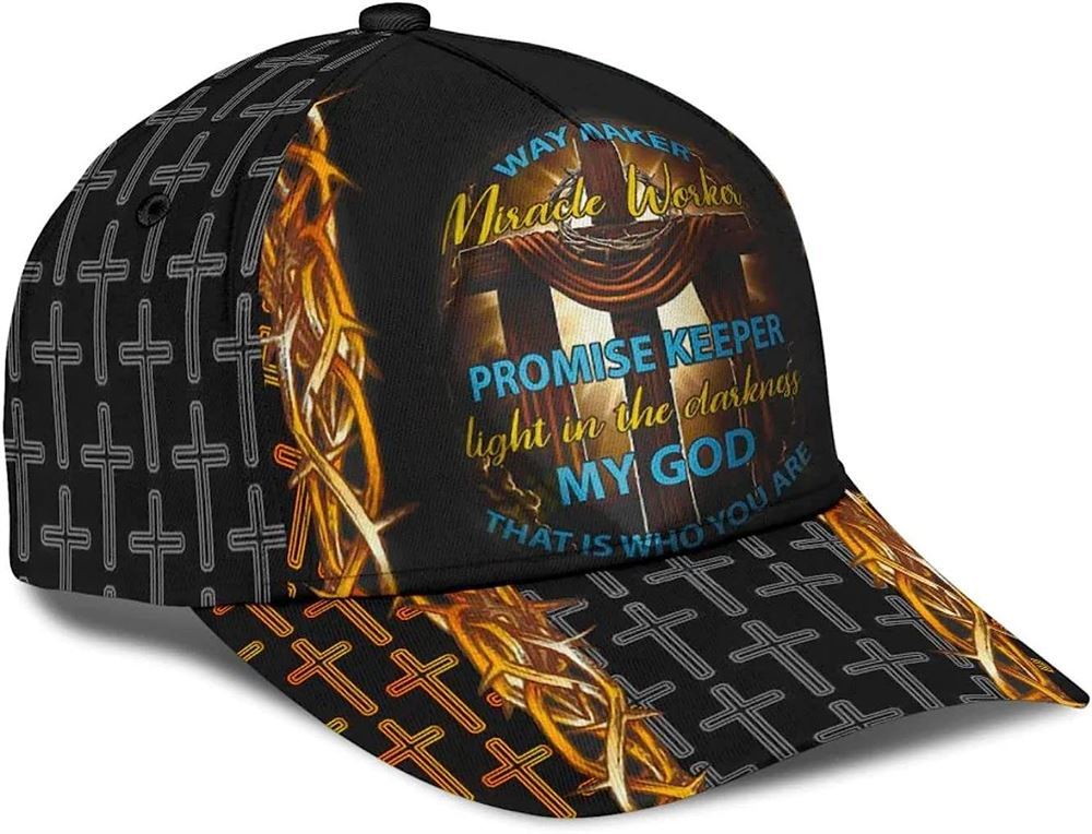 Lion Cross Way Maker, Miracle Worker, Promise Keeper Baseball Cap Hat  Trucker Hats Custom Hats Gifts For Men & Women