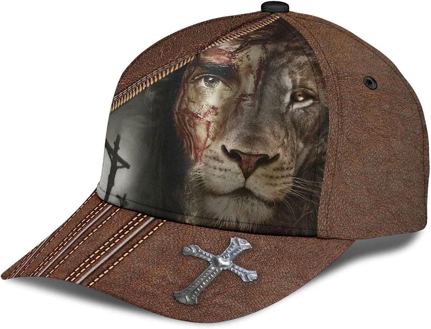 Lion Crucifixion Of Jesus Classic Hat All Over Print - Christian Hats for Men and Women Trucker Hats Custom Hats Gifts For Men & Women