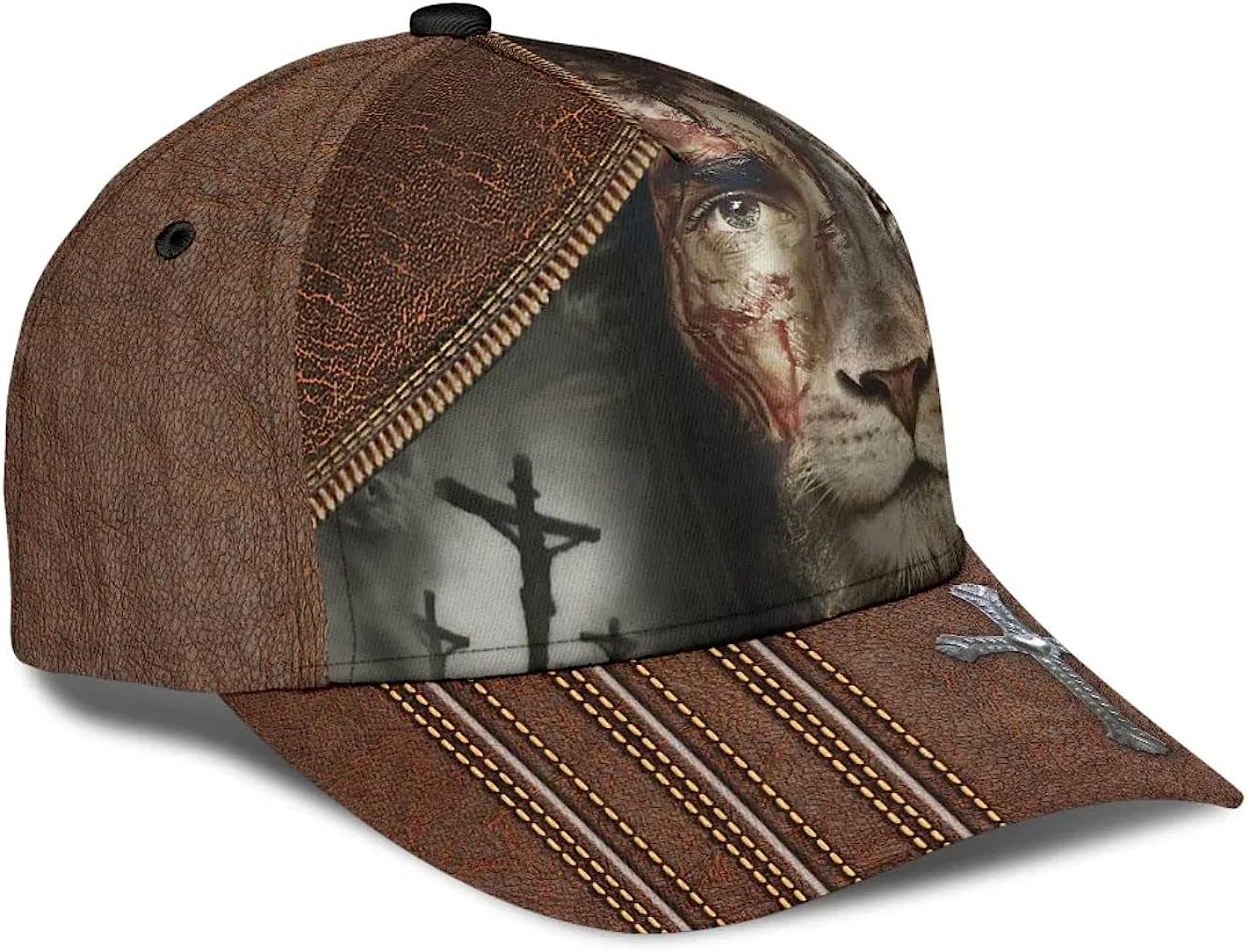 Lion Crucifixion Of Jesus Classic Hat All Over Print - Christian Hats for Men and Women Trucker Hats Custom Hats Gifts For Men & Women