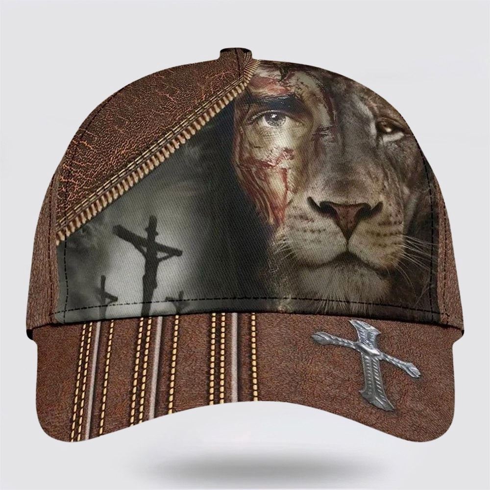 Lion Crucifixion Of Jesus Classic Hat, Christian Baseball Cap, Jesus Hat Trucker Hats Custom Hats Gifts For Men & Women