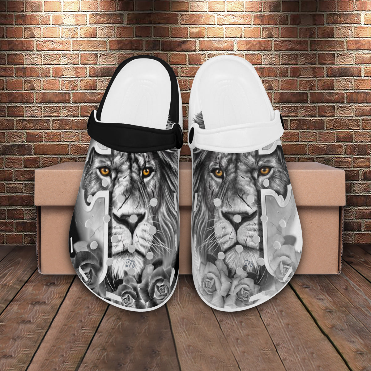 Lion Jesus Cross Crocs Crocband Clogs Shoes Comfortable For Men Women and Kids Jesus Cross God Faith Believer Inspiring Christian Gifts For Christmas