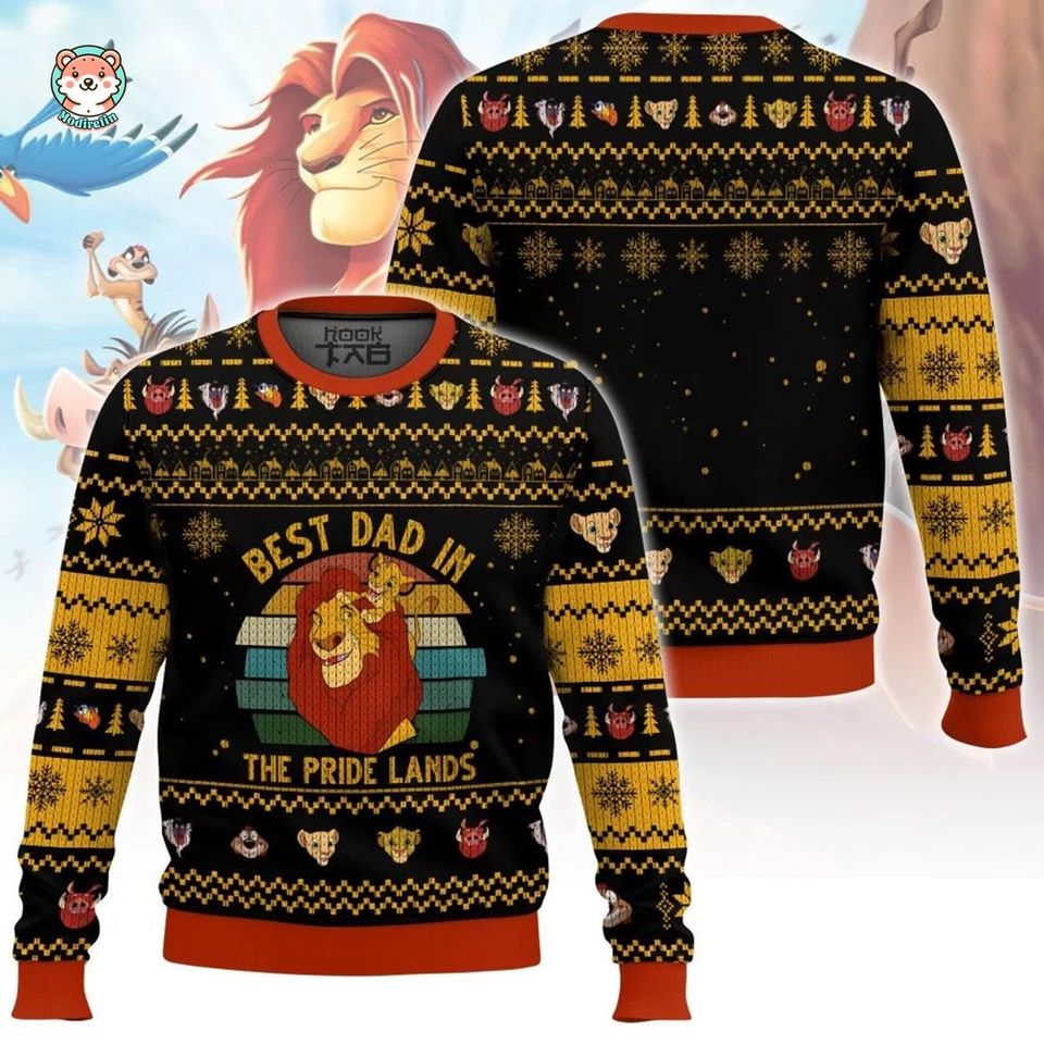 Lion King Best Dad In The Pride Lands Ugly Christmas Sweater
