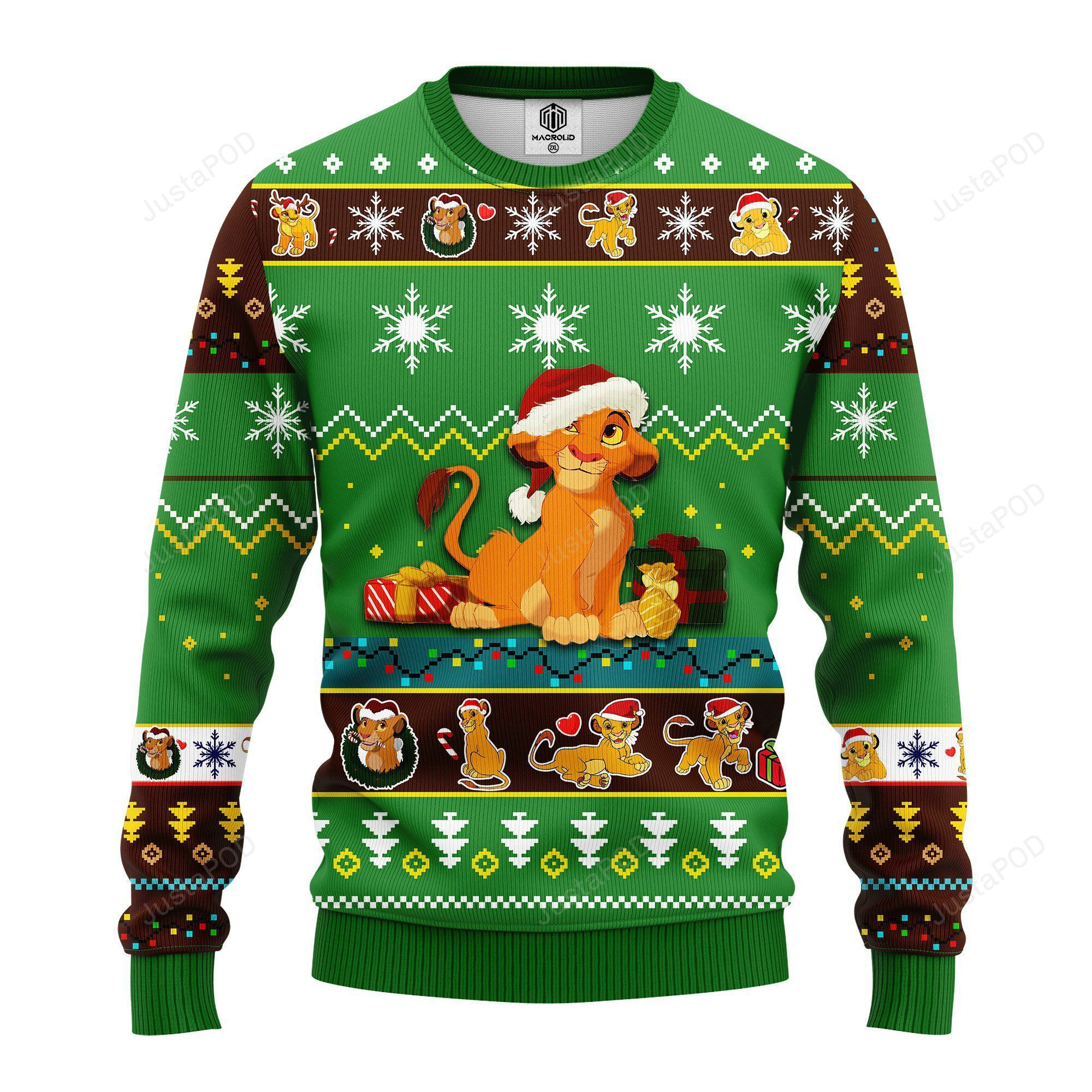 Lion King Simba Ugly Christmas Sweater Adult 3D Funny Matching for family