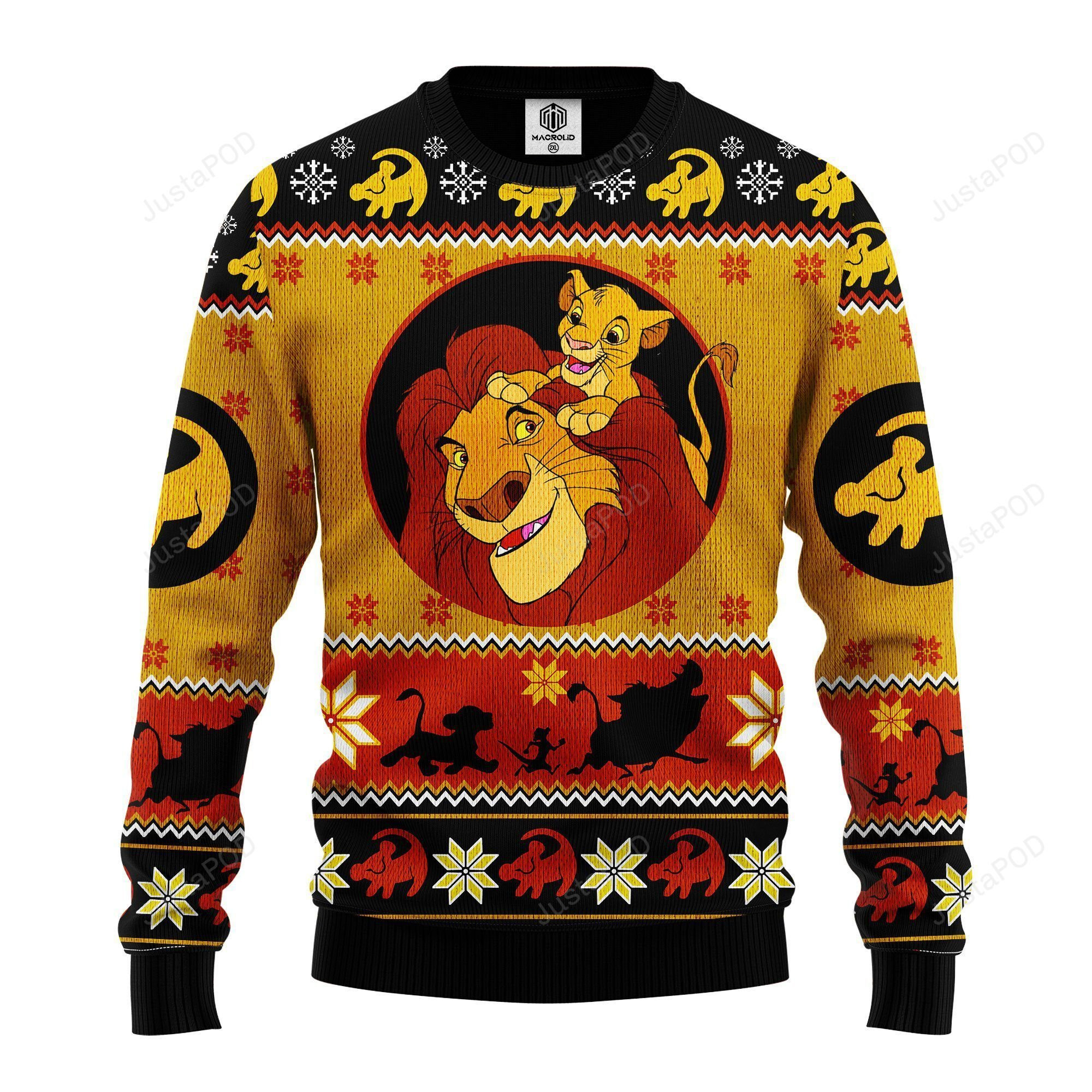 Lion King Simba Ugly Christmas Sweater Adult 3D Funny Matching for family