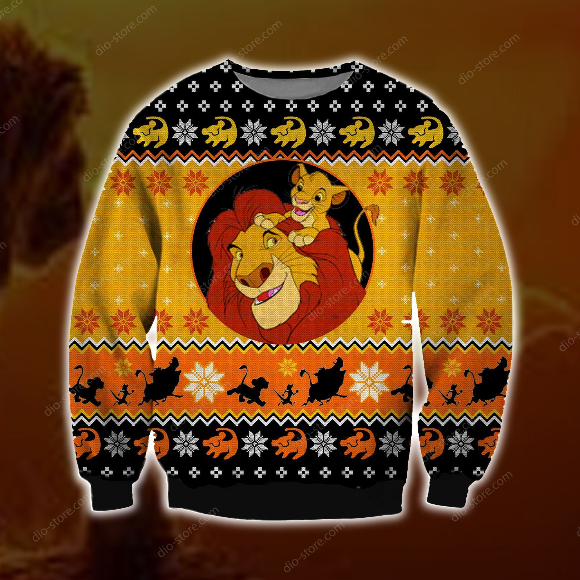 Lion King Ugly Christmas Sweater Adult 3D Funny Matching for family