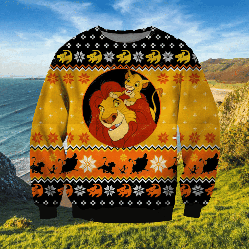 Lion King Ugly Christmas Sweater Adult 3D Funny Matching for family