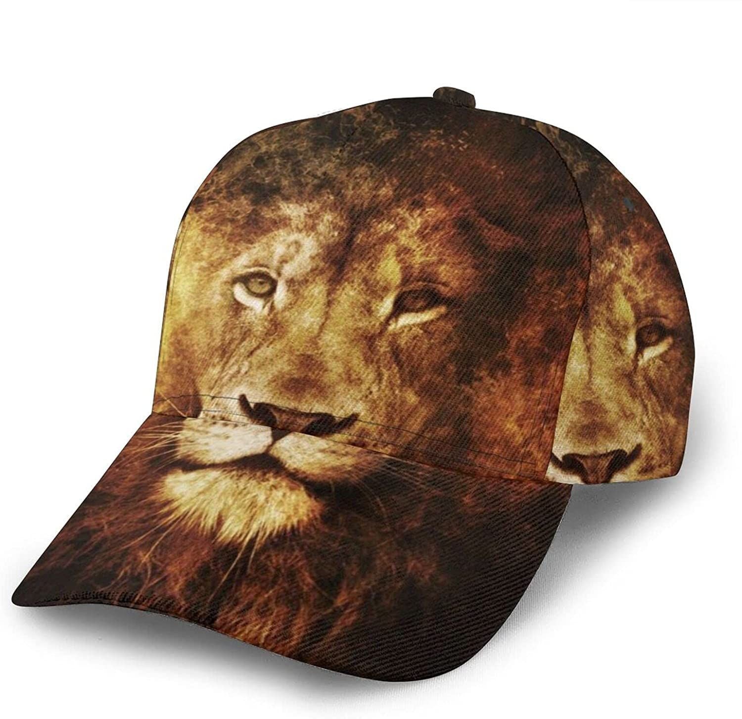 Lion Print Casual Baseball Cap Adjustable Twill Sports Dad Hats for Unisex Trucker Hats Custom Hats Gifts For Men & Women