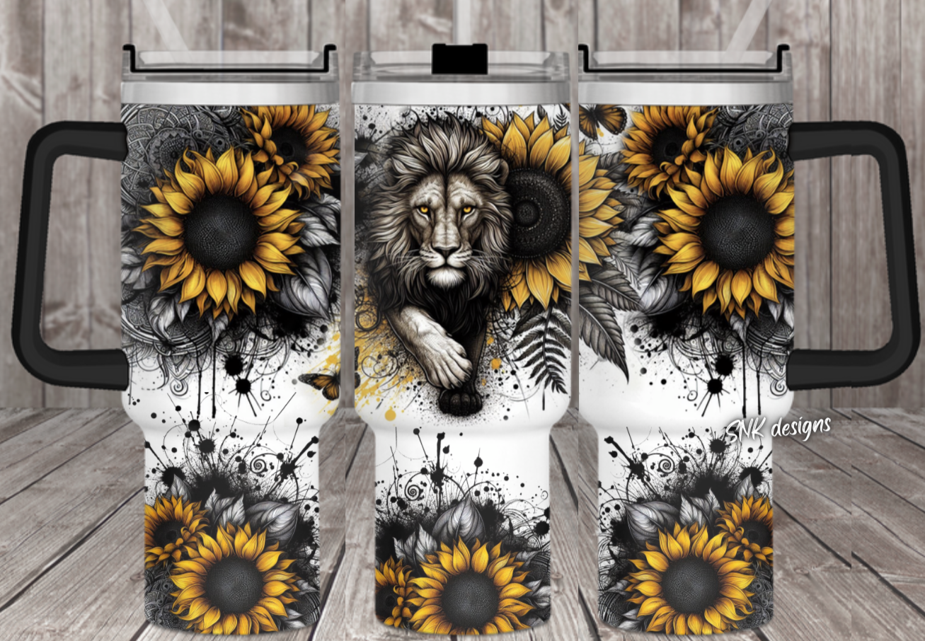 Lion Sunflower Custom Stanley Cup 40 oz 30 oz Tumbler With HandleTVC2301705