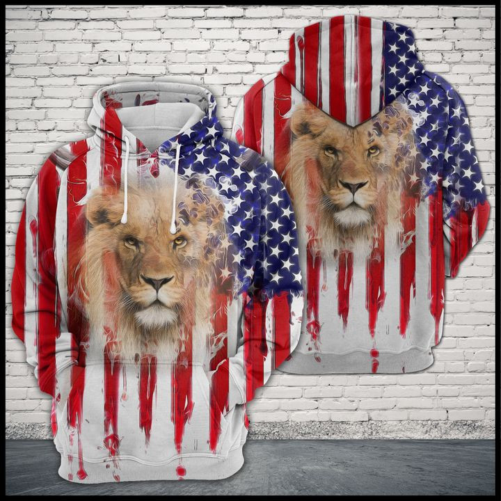 Lion Usa Flag 3D All Over Print Hoodie, Zip Hoodie
