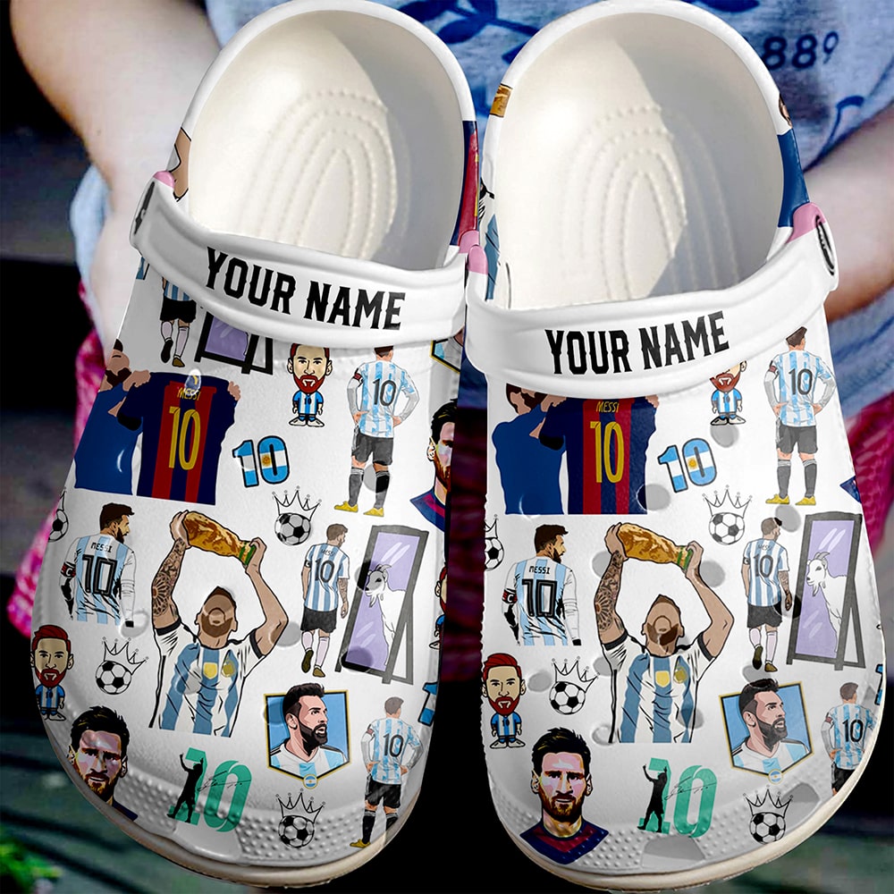 Lionel Messi Football Soccer Sport Crocs Crocband Clogs Shoes Comfortable For Men Women and Kids