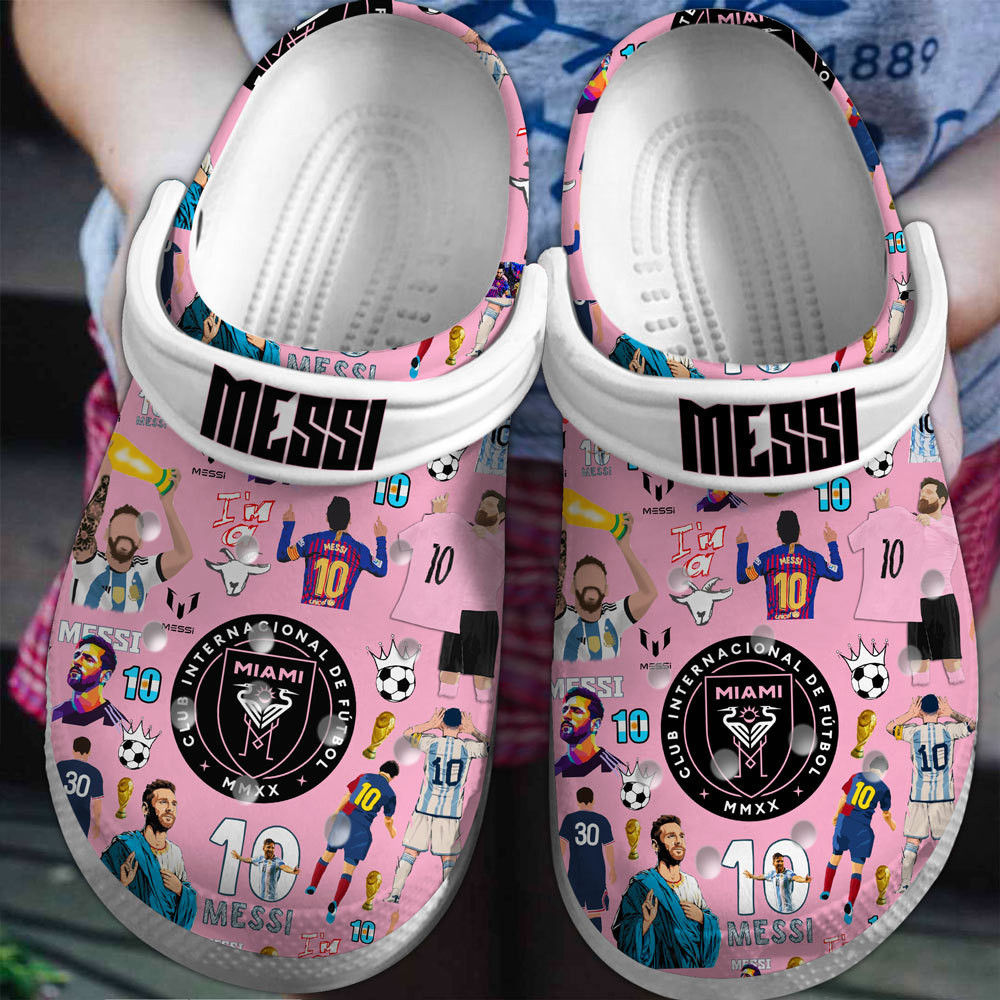 Lionel Messi Football Soccer Sport Crocs Crocband Clogs Shoes Comfortable For Men Women and Kids