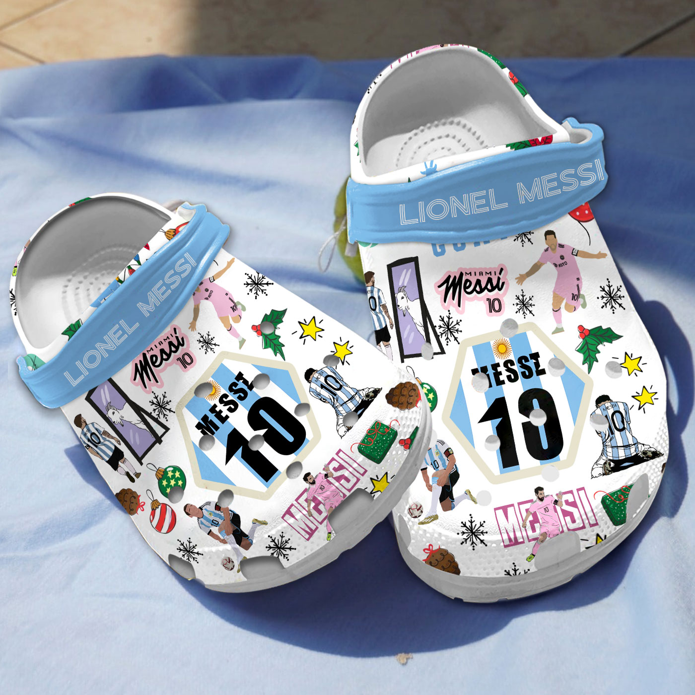 Lionel Messi Football Soccer Sport Crocs Crocband Clogs Shoes Comfortable For Men Women and Kids