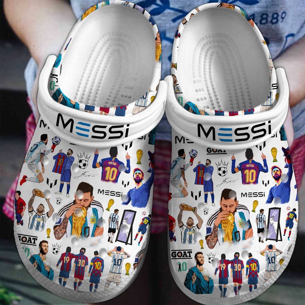 Lionel Messi Football Soccer Sport Crocs Crocband Clogs Shoes Comfortable For Men Women and Kids
