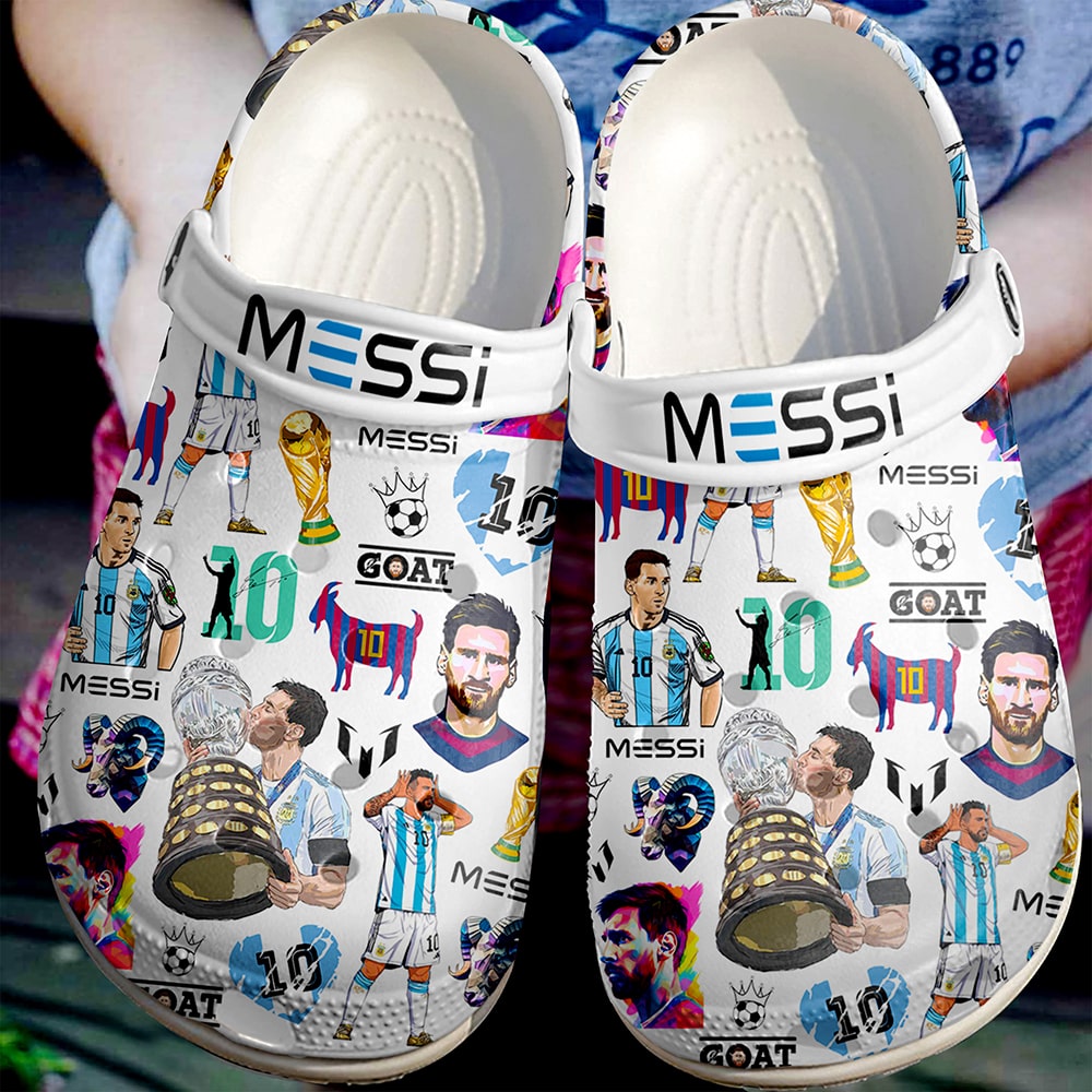 Lionel Messi Football Soccer Sport Crocs Crocband Clogs Shoes Comfortable For Men Women and Kids