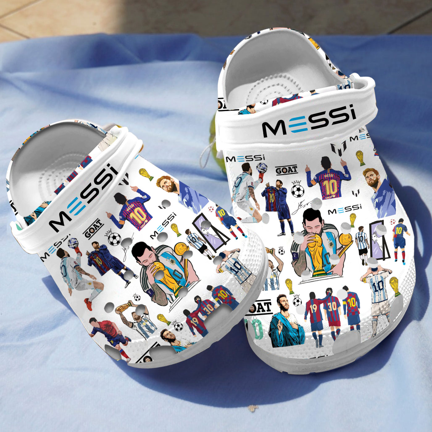 Lionel Messi Football Soccer Sport Crocs Crocband Clogs Shoes Comfortable For Men Women and Kids