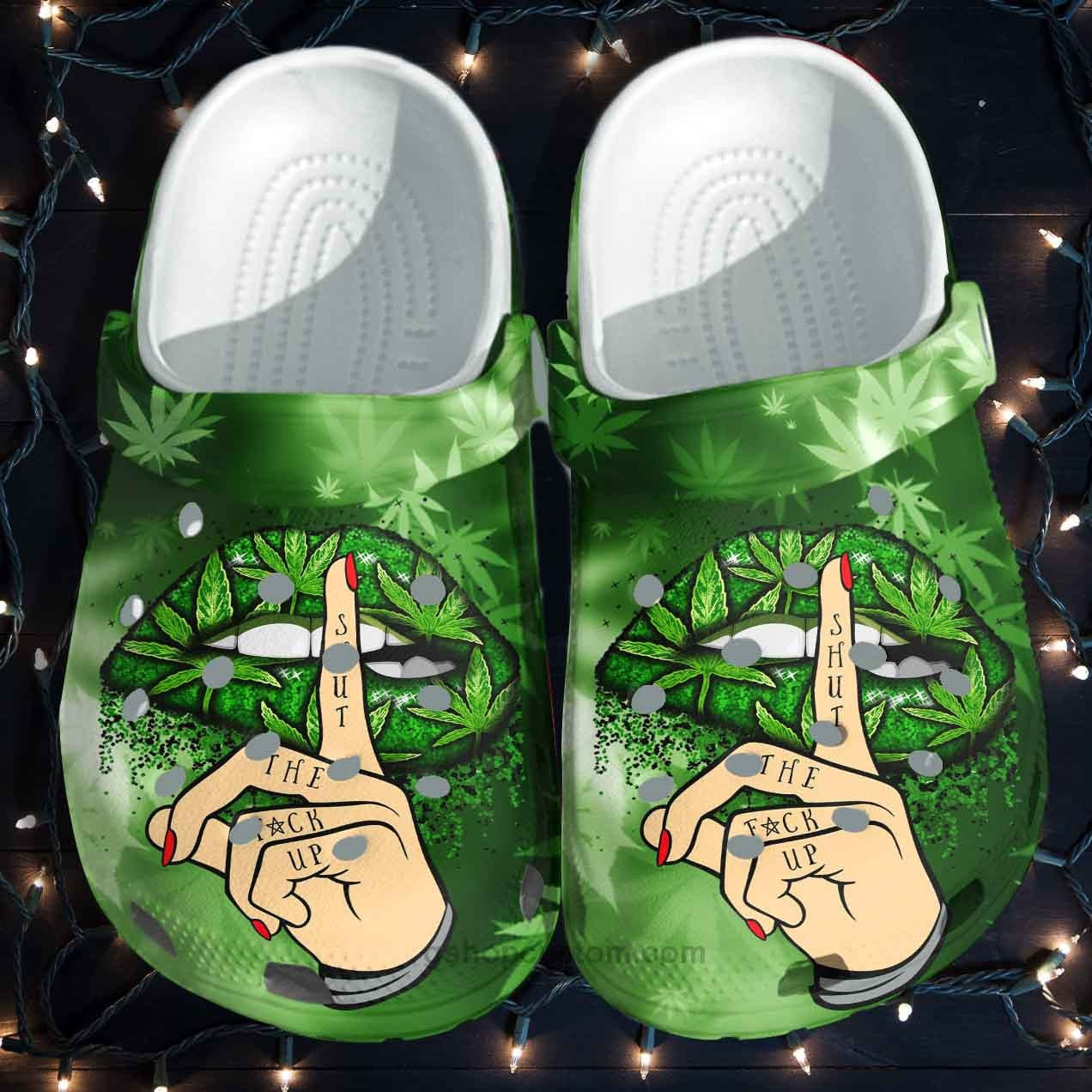 Lip Weed Mother Croc Shoes - Funny Lipstick Shut Up clogs Hippie Gift Girl Women Mothers Day 2022