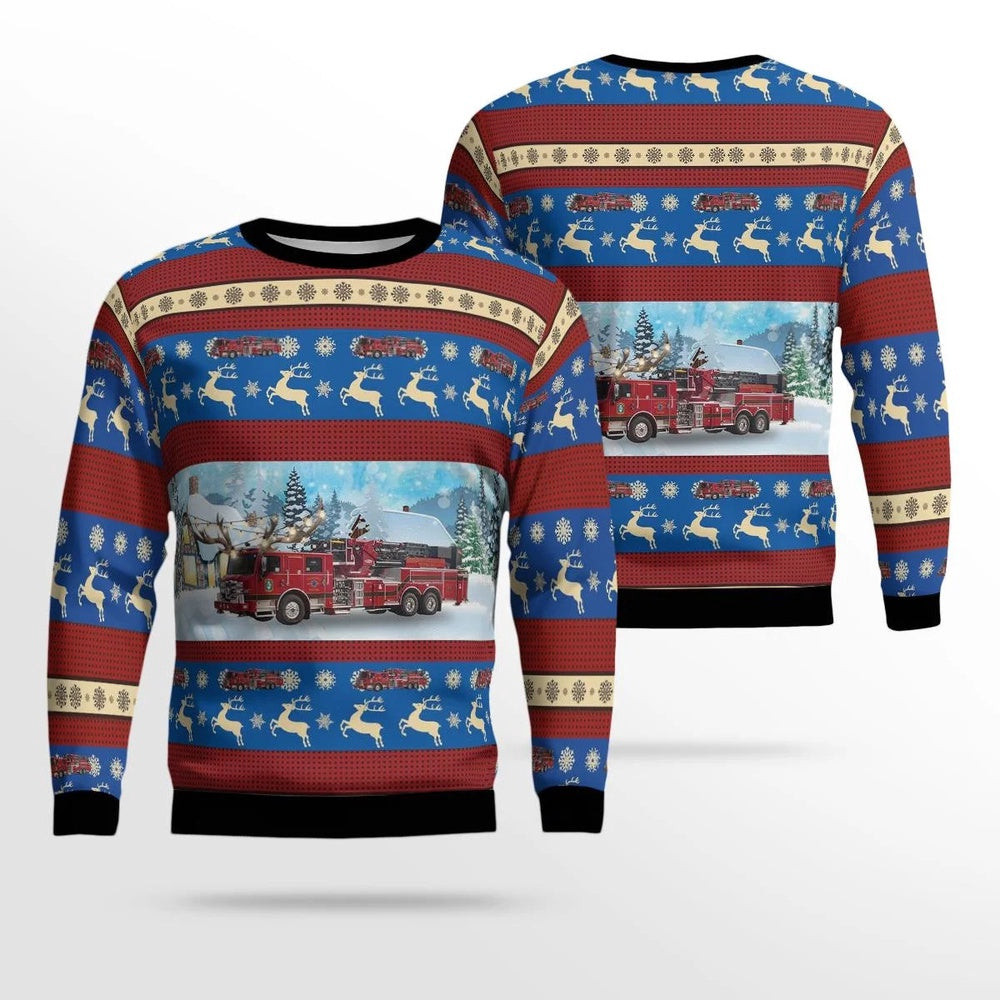 Lisle Illinois Lisle Woodridge Fire Protection District AOP Ugly Sweater Christmas Unisex Sweaters Gift For Christmas
