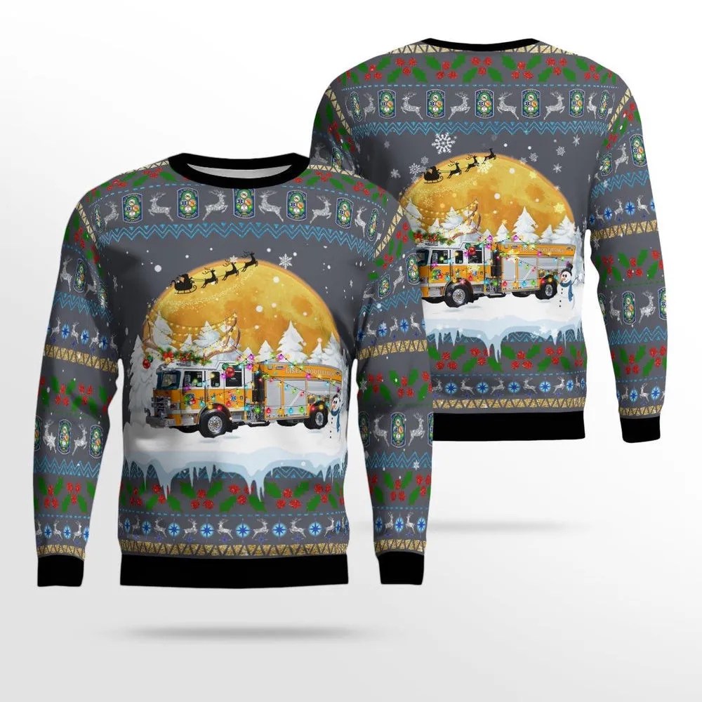 Lisle Woodridge Fire District Christmas AOP Ugly Sweater Christmas Unisex Sweaters Gift For Christmas