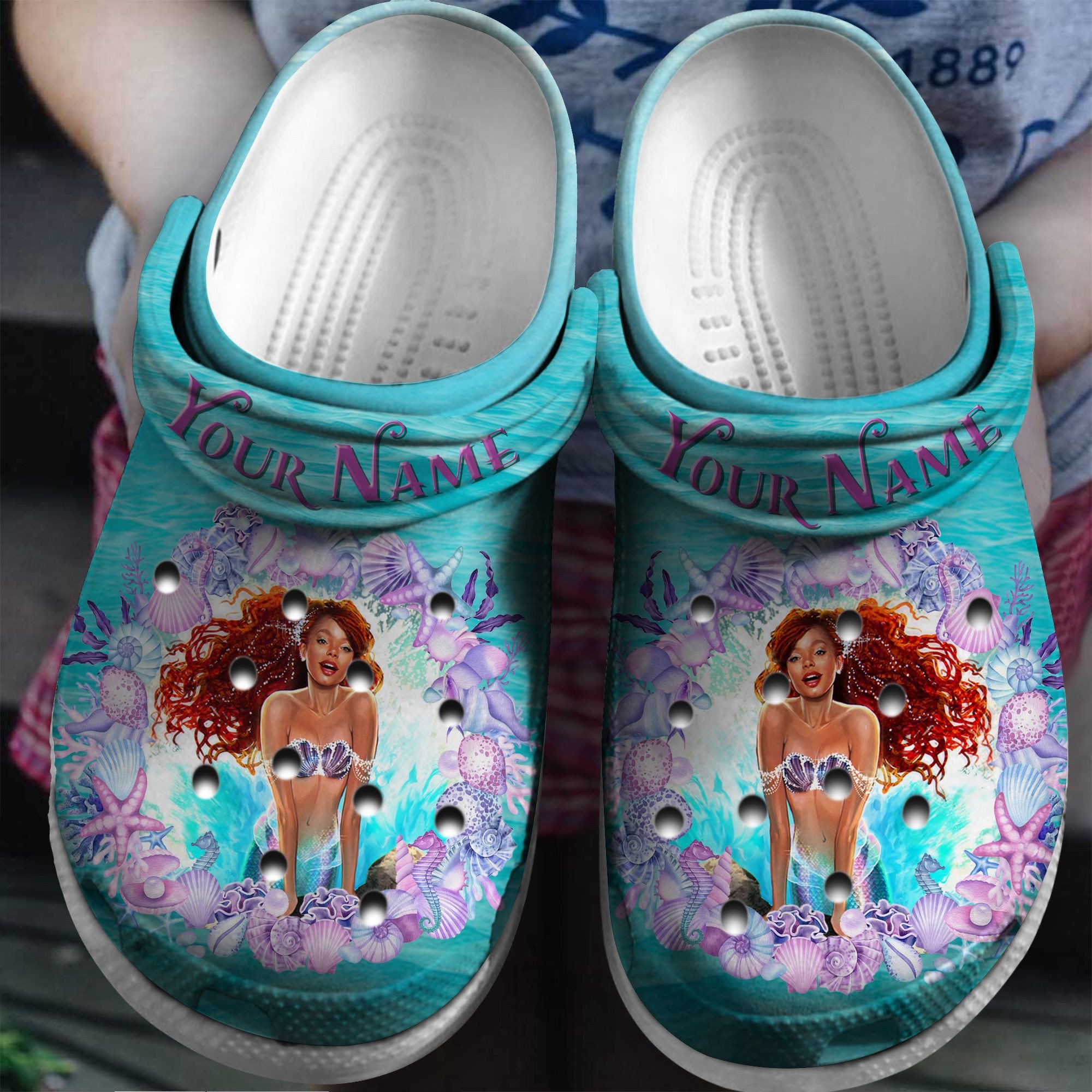 Little Mermaid Movie Cartoon Crocs Crocband Clogs Shoes Comfortable For Men Women and Kids