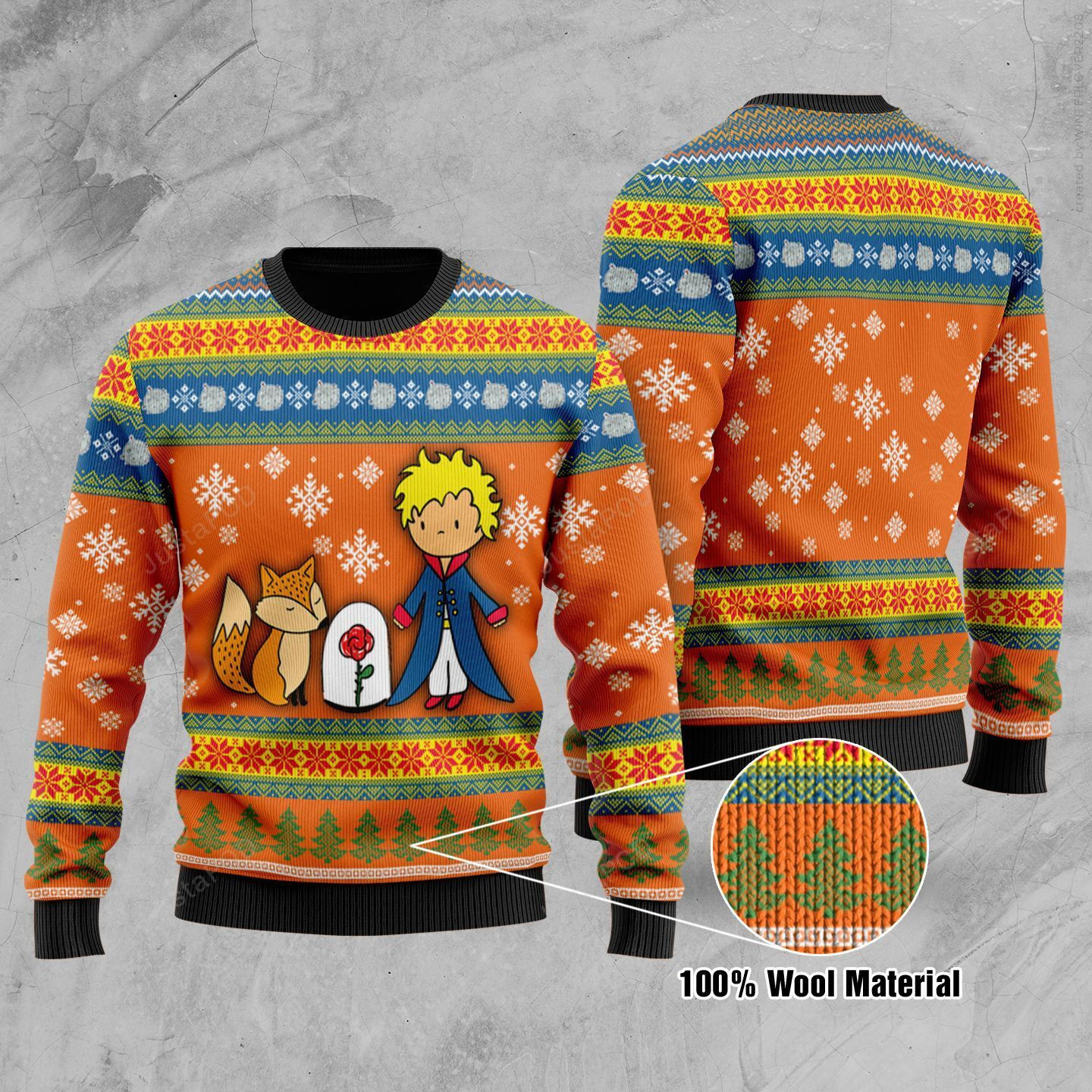 Little Prince And Fox Ugly Christmas Sweater Adult 3D Funny Matching for family